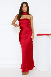 Precious Pearl Satin Maxi Dress